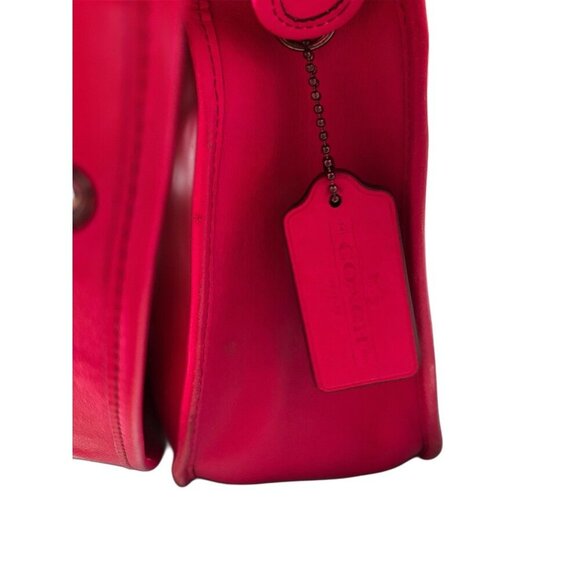 COACH Raspberry Pink Glove-tanned Leather Saddle Bag, Limited Edition Crossbody - Picture 7 of 10